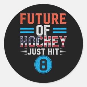 Hockey Lover Birthday 8 Years Old Kid 8th B-day Fu Classic Round Sticker