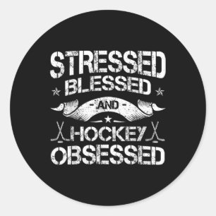 Hockey Lover Player Team Sport Field Ice Game Rink Classic Round Sticker