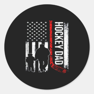Hockey Lover The American Hockey DAD Classic Round Sticker