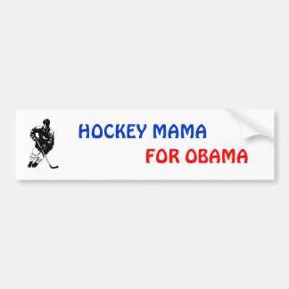 HOCKEY MAMA FOR OBAMA BUMPER STICKER