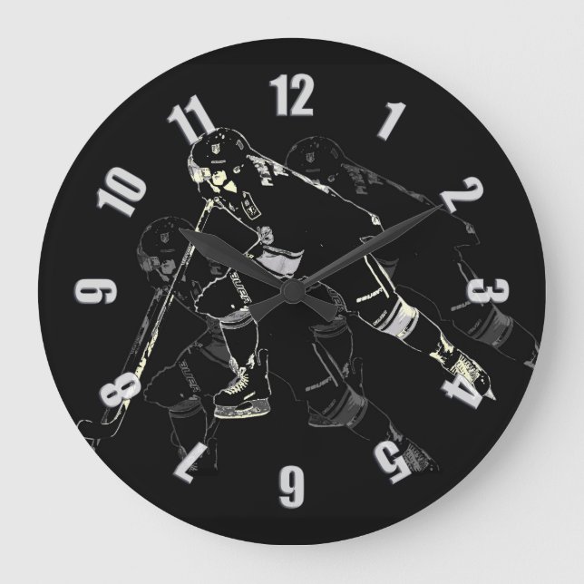 Hockey Mania - Hockey Player Large Clock (Front)