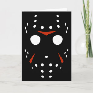 Hockey Mask Scary Halloween Costume Party Card