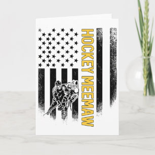 Hockey Meemaw American Flag Hockey Player Card