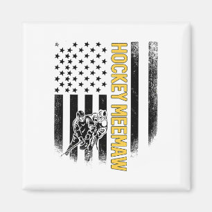 Hockey Meemaw American Flag Hockey Player Magnet