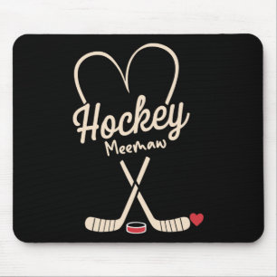 Hockey Meemaw Heart Hockey Player Mouse Pad