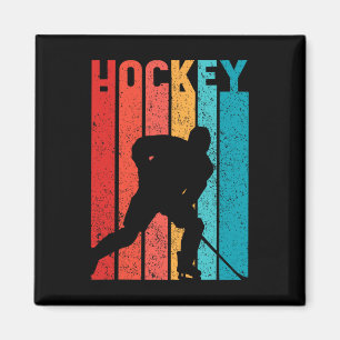 Hockey Men's Children's Retro Ice Hockey Player Magnet