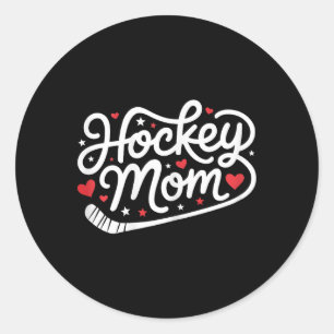 Hockey Mom Cute Hockey Player Mother Classic Round Sticker