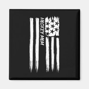 Hockey Mom Flag Sports Patriotic Usa American Fan Magnet