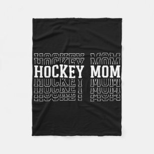 Hockey Mom Funny Layered Text Mother Mama Coach _1 Fleece Blanket