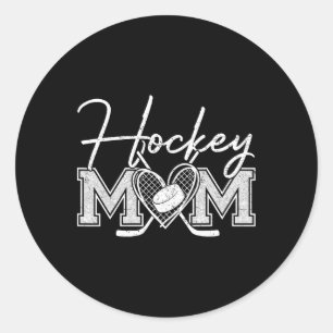 Hockey Mom Game Day Ice Hockey Mom Mother Classic Round Sticker