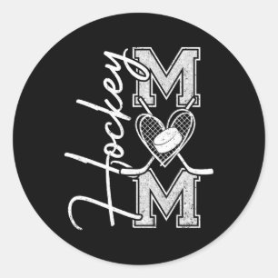 Hockey Mom Game Day Ice Hockey Mom Mother Classic Round Sticker