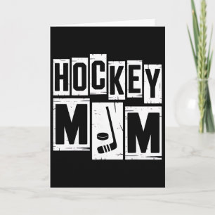 Hockey Mom Retro Women Hockey Lover Mommy Mom Moth Card