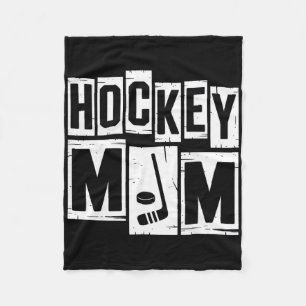 Hockey Mom Retro Women Hockey Lover Mommy Mom Moth Fleece Blanket