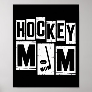 Hockey Mom Retro Women Hockey Lover Mommy Mom Moth Poster