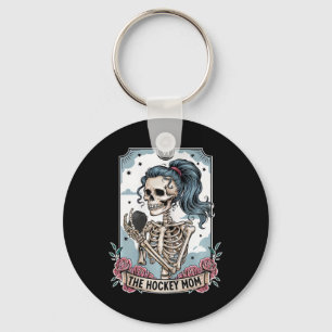 Hockey Mom Tarot Card Skeleton Hockey Mom Mothers Key Ring