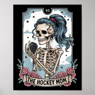 Hockey Mom Tarot Card Skeleton Hockey Mom Mothers Poster