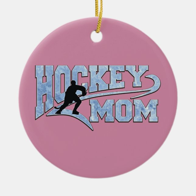 Hockey Mum Athletic Tail Ceramic Tree Decoration (Front)