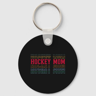 Hockey Mum Funny Layered Text Mother Mama Coach Key Ring