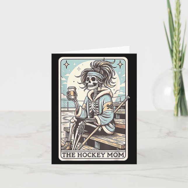 Hockey Mum Funny Skeleton Card (Front)