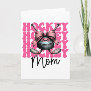 Hockey Mum Hockey Mama Mother's Day Pink Coquette Card