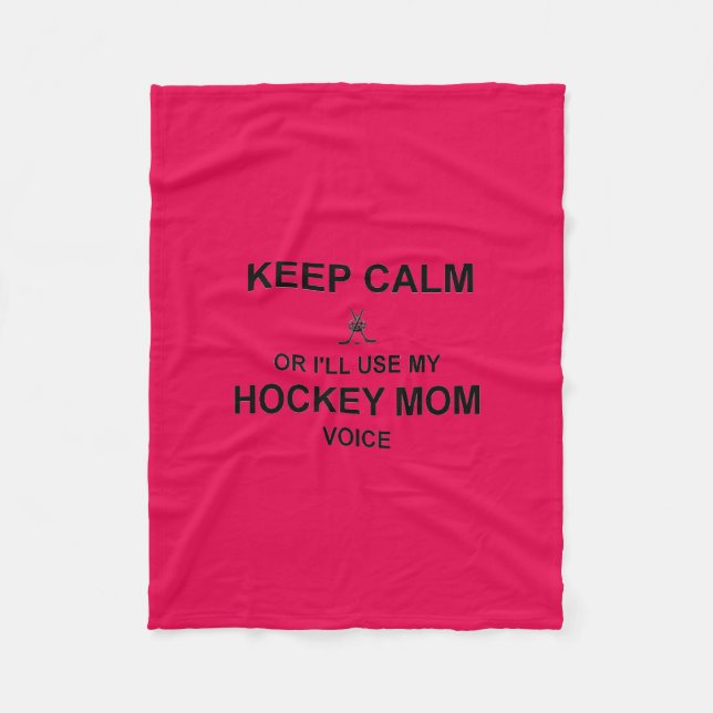 Hockey Mum- Keep Calm Fleece Blanket (Front)