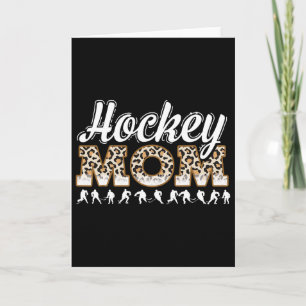 Hockey Mum Leopard Funny Hockey Mum Mother's Day  Card