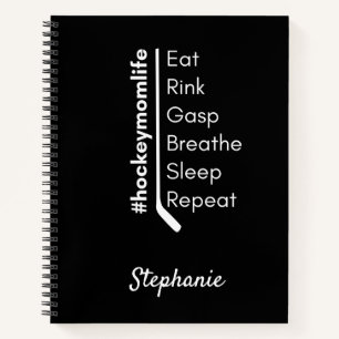 Hockey mum life notebook repeat black