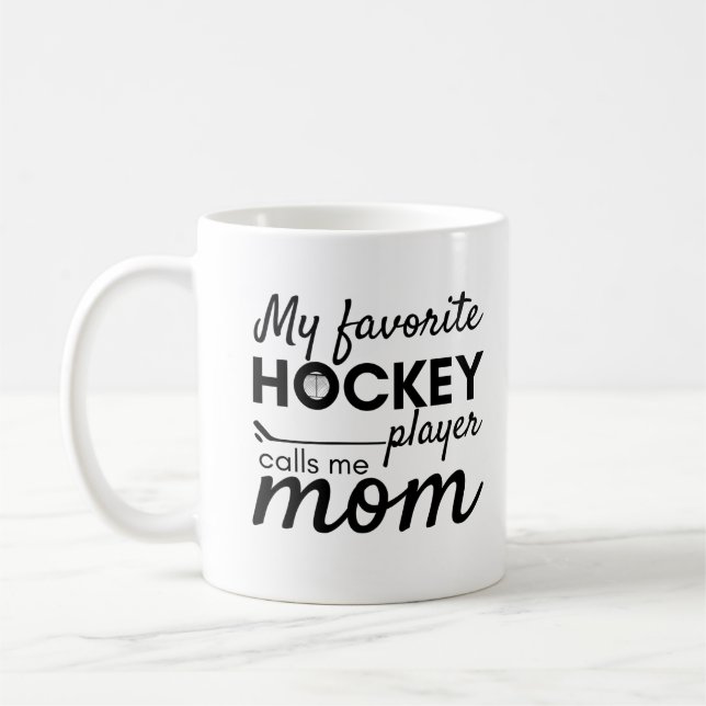 Hockey mum mug favourite player black (Left)