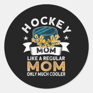 Hockey Mum - Retro Hockey Player Ice Hockey  Classic Round Sticker