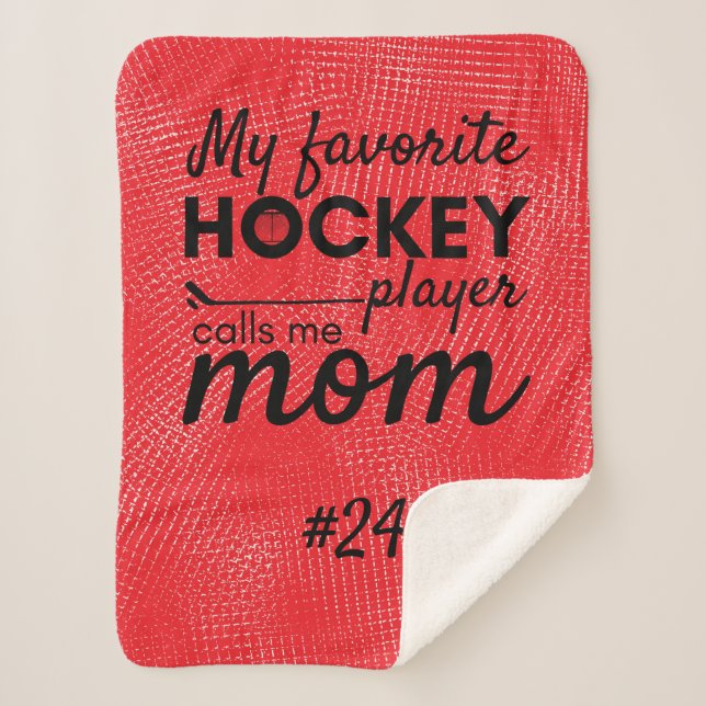Hockey mum rink gear blanket favourite player red (Front)