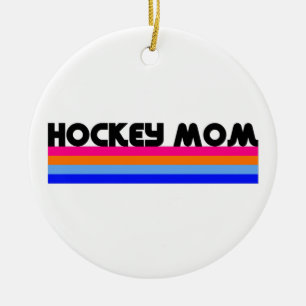 Hockey Mum Stripes Ceramic Ornament