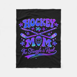 Hockey Mum The Struggle Is Real Goalie Mask Sticks Fleece Blanket