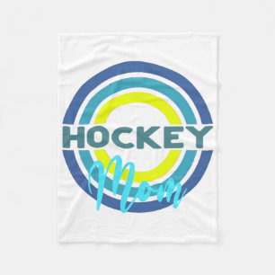 Hockey Mum With Modern Hockey Circles Fleece Blanket