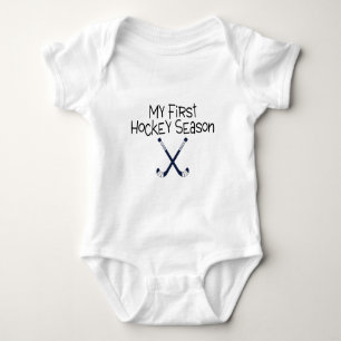 Hockey My First Hockey Season Hockey Sticks Baby Bodysuit