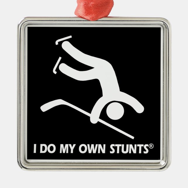 Hockey My Own Stunts Metal Ornament (Front)