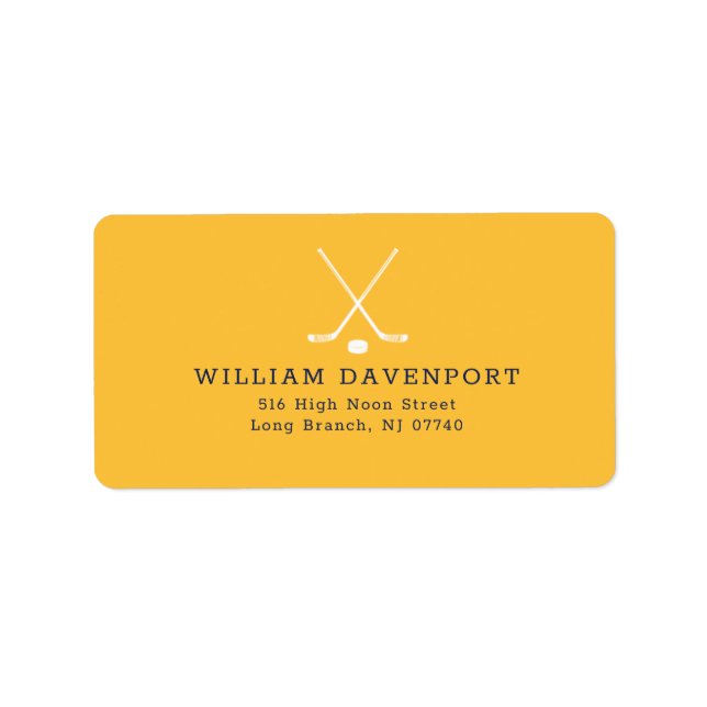 Hockey Name Return Address Label (Front)