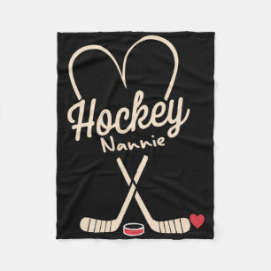 Hockey Nannie Heart Hockey Player Fleece Blanket