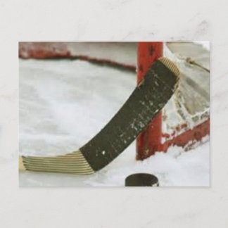 hockey net goal postcard