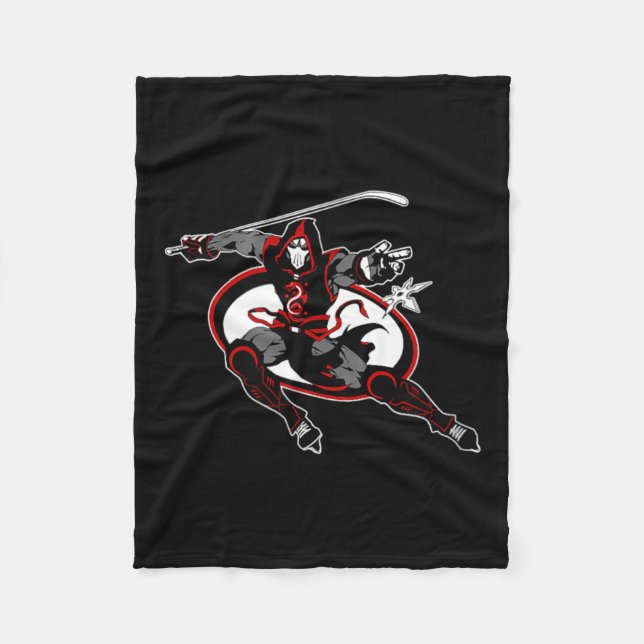 Hockey Ninja Fleece Blanket (Front)