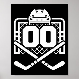 Hockey Number 00 Jersey Funny Hockey Player Game D Poster