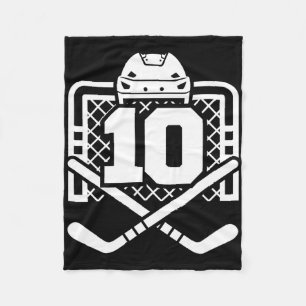 Hockey Number 10 Jersey Funny Hockey Player Game D Fleece Blanket