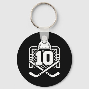 Hockey Number 10 Jersey Funny Hockey Player Game D Key Ring