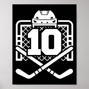 Hockey Number 10 Jersey Funny Hockey Player Game D Poster