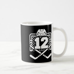 Hockey Number 12 Jersey Funny Hockey Player Game D Coffee Mug