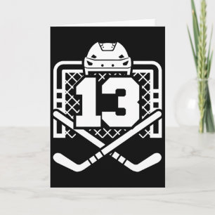 Hockey Number 13 Jersey Funny Hockey Player Game D Card