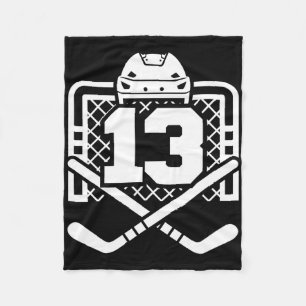 Hockey Number 13 Jersey Funny Hockey Player Game D Fleece Blanket