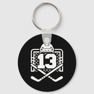 Hockey Number 13 Jersey Funny Hockey Player Game D Key Ring