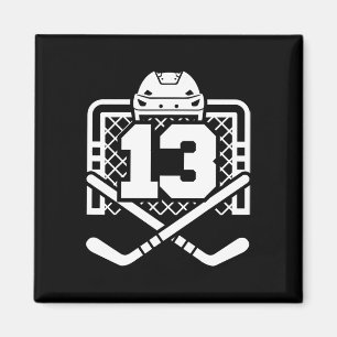 Hockey Number 13 Jersey Funny Hockey Player Game D Magnet