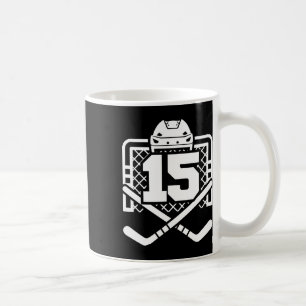 Hockey Number 15 Jersey Funny Hockey Player Game D Coffee Mug