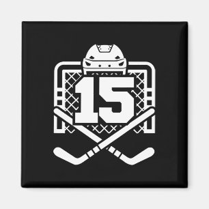 Hockey Number 15 Jersey Funny Hockey Player Game D Magnet